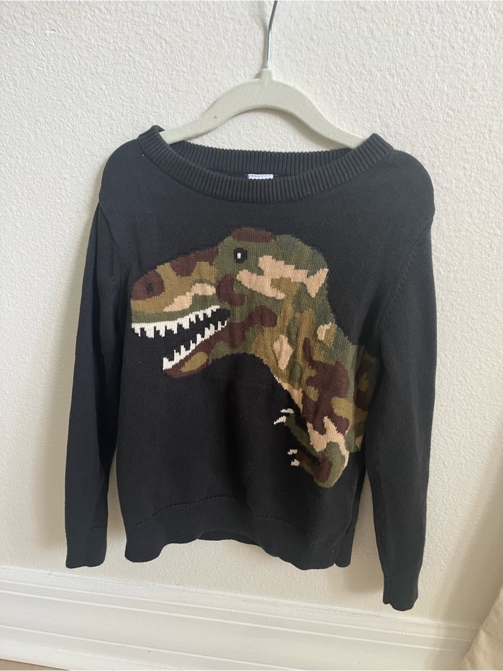 GAP Black Sweater with Camo T‑Rex Graphic